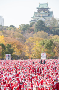 サンタと大阪城・縦